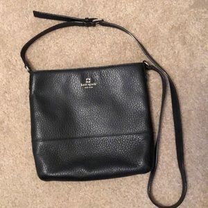 Black pebble leather crossbody